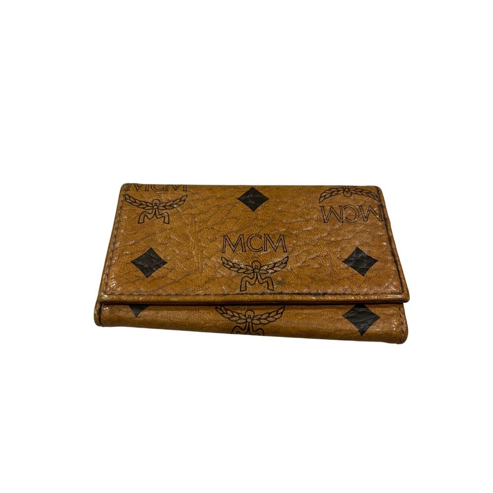 MCM Visetos Coated Canvas Wallet Brown | Authentic Entrupy Certified
